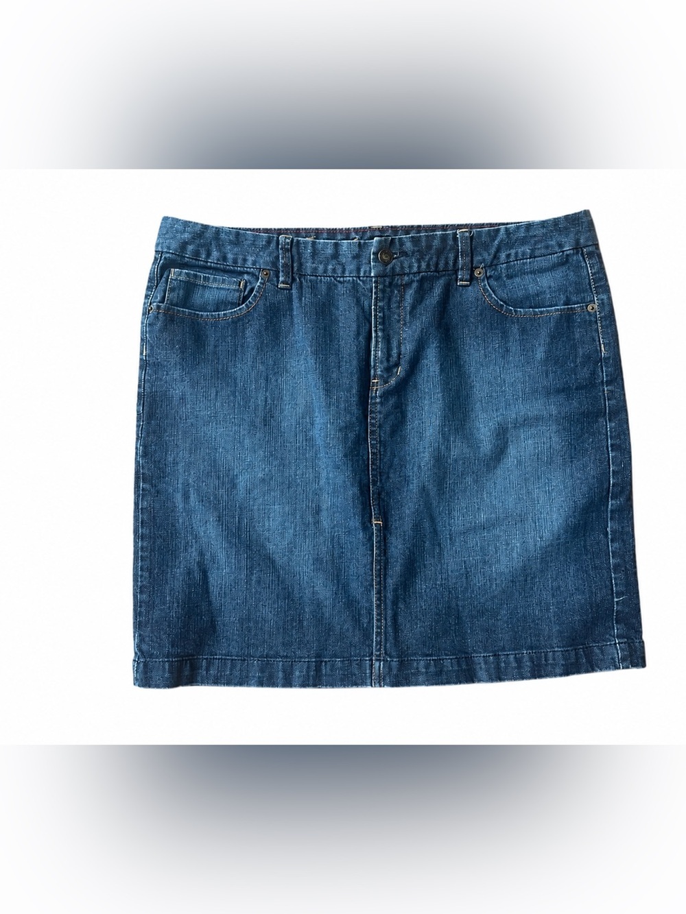 Tommy Hilfiger Dark Wash Denim Mini Skirt Sz16 Stretch Jean Skirt Classic Casual
